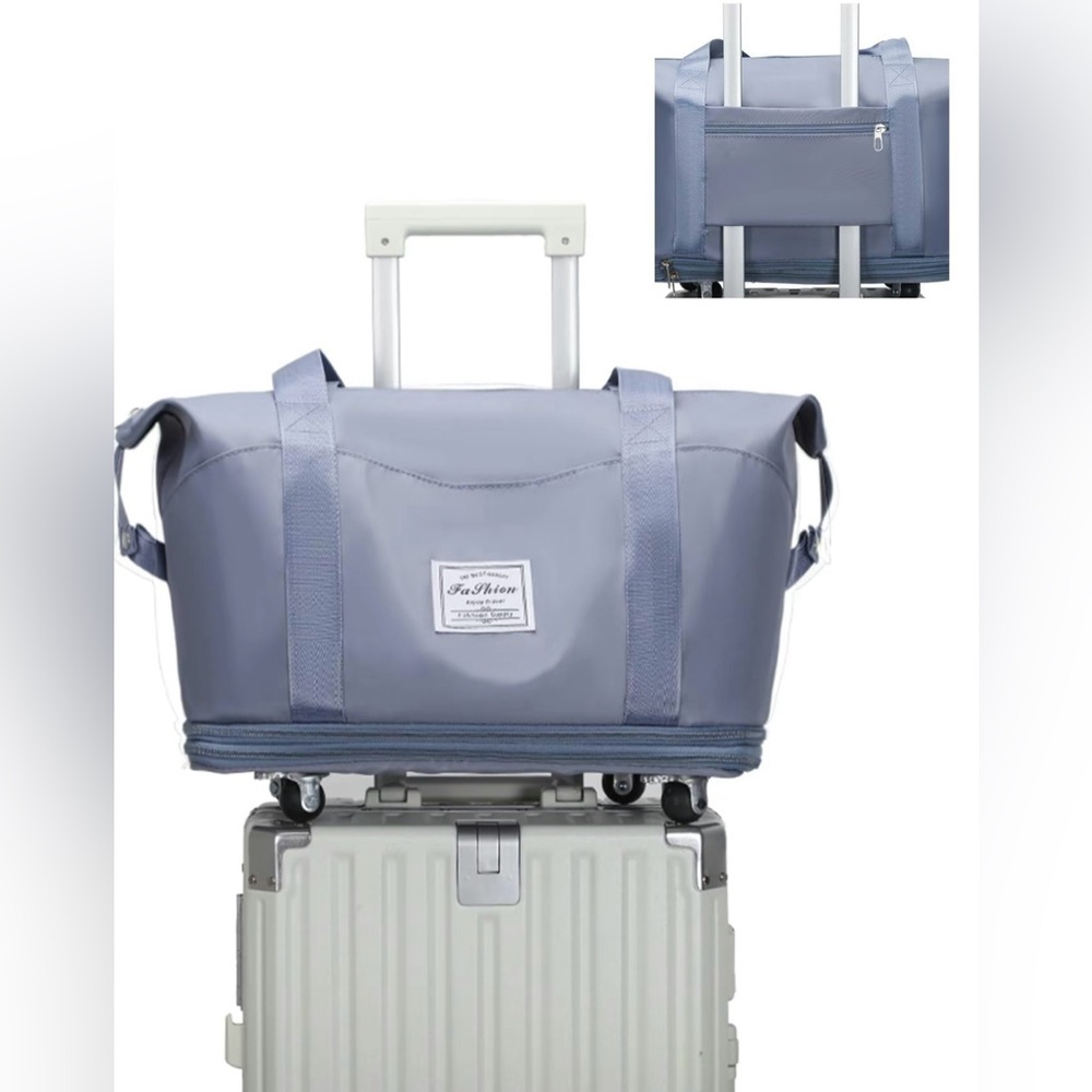 Large Capacity Waterproof Travel Duffel Bag w Zipper, Lightweight Foldable